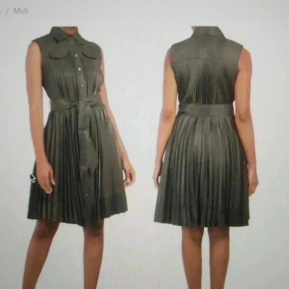 ELIE TAHARI PLEATED DRESS - Picture 1 of 8